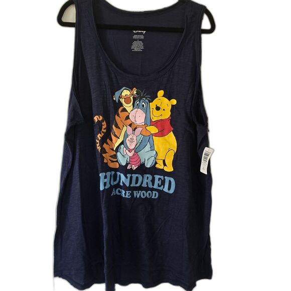 Torrid's Disney Winnie The Pooh Cotton Raw Edge Womans  Peacoat Bl Tank-Top Sz 3 - Picture 1 of 9